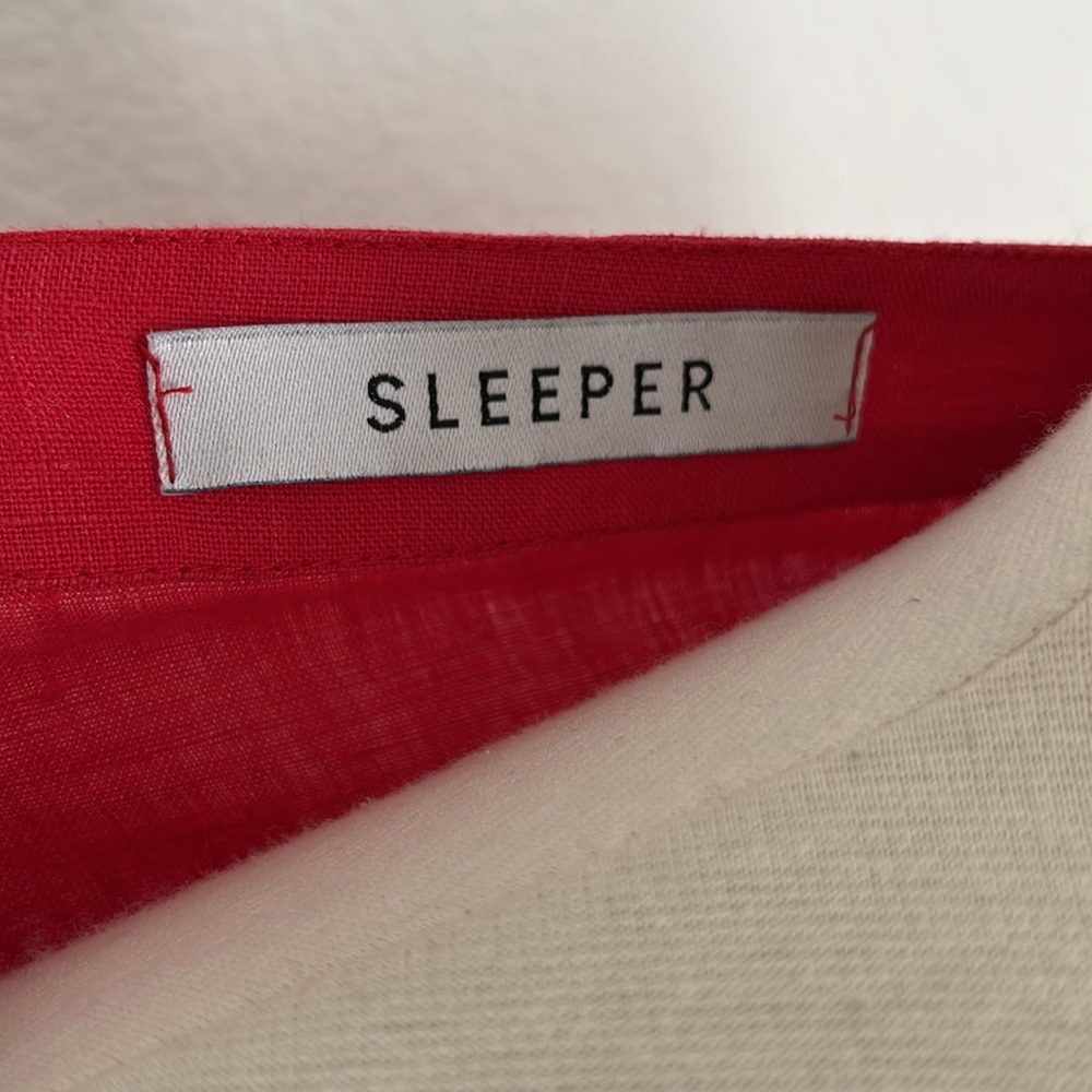 Sleeper Red Button-Front Mini Dress - Picture 14 of 16